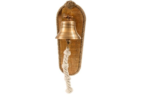 פעמון קיר בסיס עץ (רוחב 15 גובה 40 עומק 17 קוטר 11 )