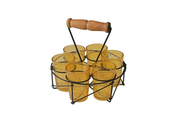 מעמד כוסות עגול שחור